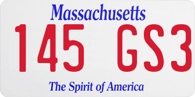 MA license plate 145GS3