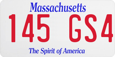 MA license plate 145GS4