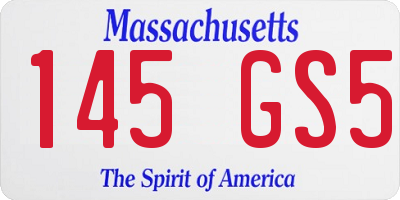 MA license plate 145GS5