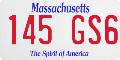 MA license plate 145GS6
