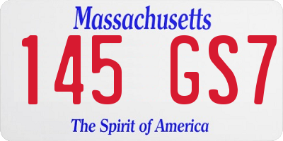 MA license plate 145GS7