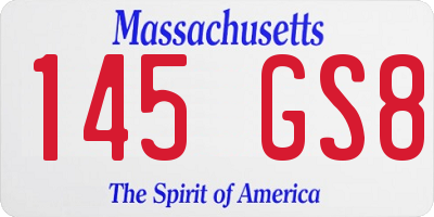 MA license plate 145GS8