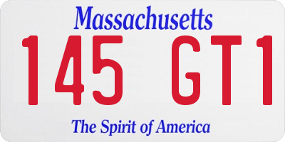 MA license plate 145GT1