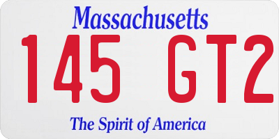 MA license plate 145GT2