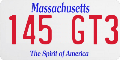 MA license plate 145GT3