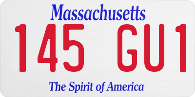 MA license plate 145GU1
