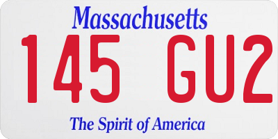 MA license plate 145GU2