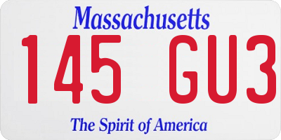 MA license plate 145GU3