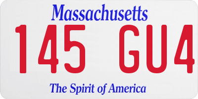 MA license plate 145GU4