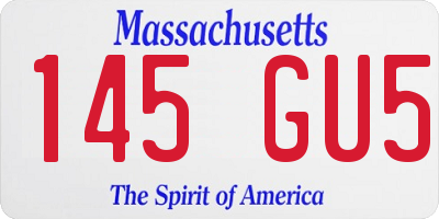 MA license plate 145GU5