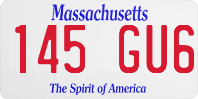 MA license plate 145GU6