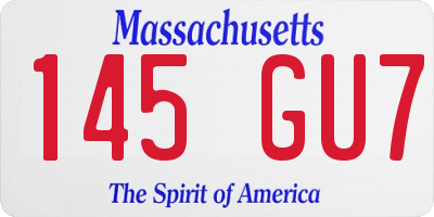 MA license plate 145GU7