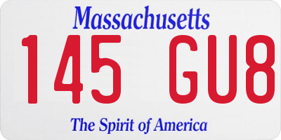 MA license plate 145GU8