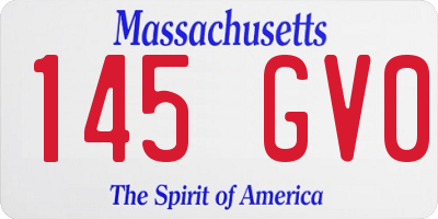 MA license plate 145GV0