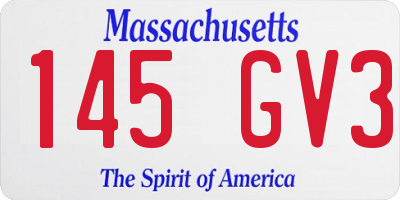 MA license plate 145GV3