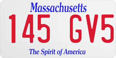 MA license plate 145GV5