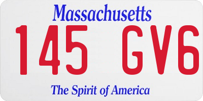 MA license plate 145GV6