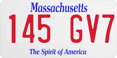 MA license plate 145GV7