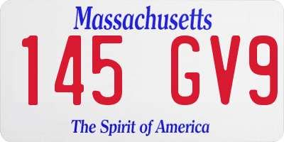 MA license plate 145GV9