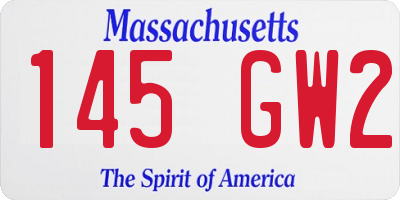 MA license plate 145GW2