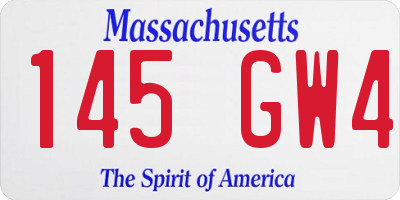 MA license plate 145GW4