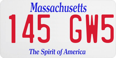MA license plate 145GW5