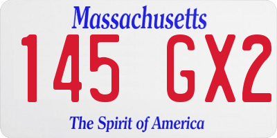 MA license plate 145GX2