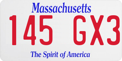 MA license plate 145GX3