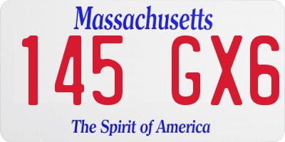 MA license plate 145GX6