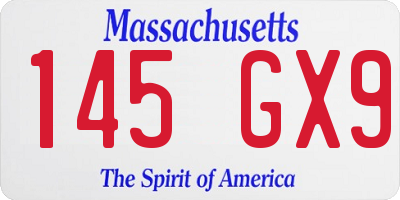 MA license plate 145GX9