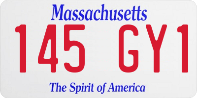 MA license plate 145GY1