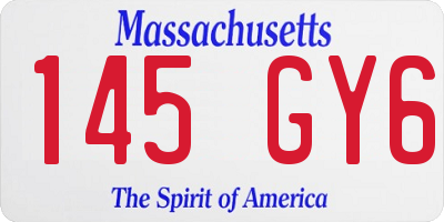 MA license plate 145GY6