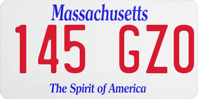 MA license plate 145GZ0