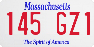 MA license plate 145GZ1