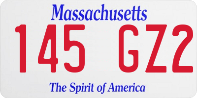 MA license plate 145GZ2