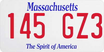 MA license plate 145GZ3