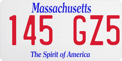 MA license plate 145GZ5