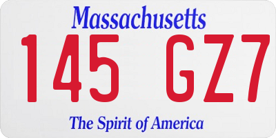 MA license plate 145GZ7