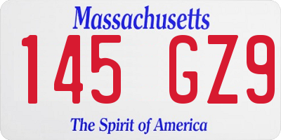 MA license plate 145GZ9