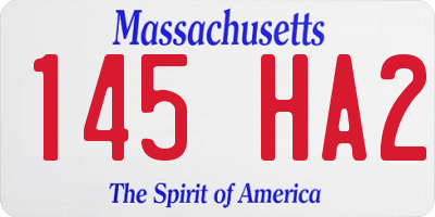 MA license plate 145HA2