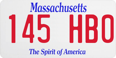 MA license plate 145HB0