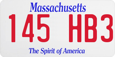 MA license plate 145HB3