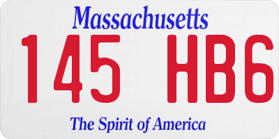 MA license plate 145HB6