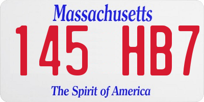 MA license plate 145HB7