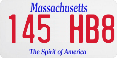 MA license plate 145HB8