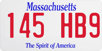 MA license plate 145HB9
