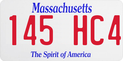 MA license plate 145HC4