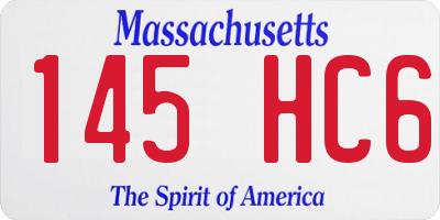 MA license plate 145HC6