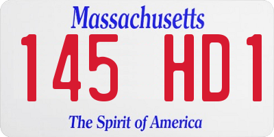 MA license plate 145HD1