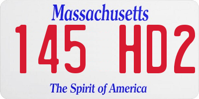MA license plate 145HD2